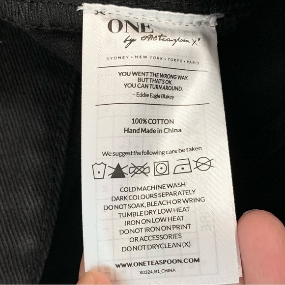 One Teaspoon Awesome Baggies Jeans Black Oak Straight leg low rise denim - Picture 8 of 16